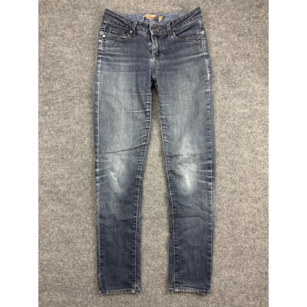 Paige Skyline Jeans Womens 26 Blue Distressed Slim Skinny Stretch Denim Made USA